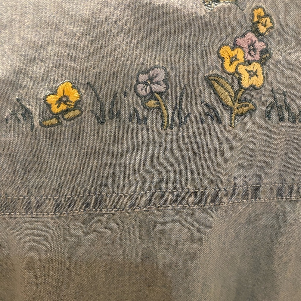 Disney Winnie the Pooh Tigger Eeyore Women’s Denim Button Down Size M/L - Picture 14 of 15